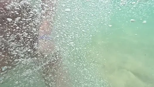 Naked Paradise -Underwater play with naked girl