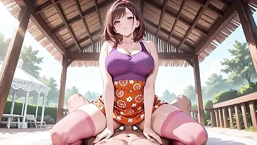 Büyük memeli hentai güzellik tropikal verandada tutkuyla sekiyor - ıslak!