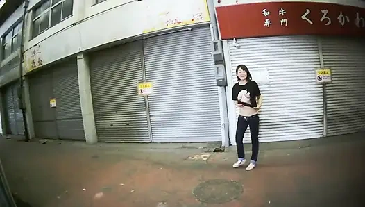 MILF in ultra low rise jeans outdoors..