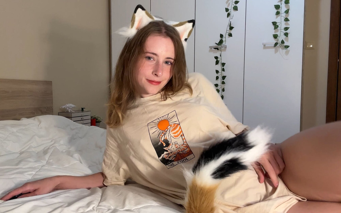 Kitty ears pixie oyun zamanı - tatlı doruğa kadar kuyruk azdırma