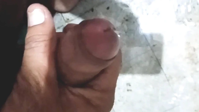 Nude Indian boy jerks off his penis and ejaculates sperm in the bathroom