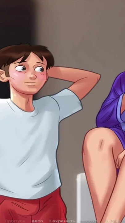 "Summertimesaga - olgun kadınla ebeveynlerinin yatağında mastürbasyon yapıyor" dan unutulmaz bir an