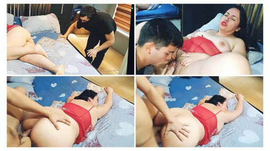 Housewife gets fucked by a masked thief with a big cock who breaks into the house to steal.