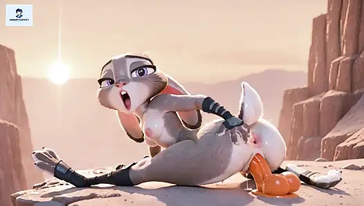 Judy Hopps ters kovboy kız animat ayak fetişi hentai furry