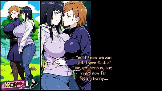 Lezbiyen sahnesi - jujutsu kaisen'den Hinata Hyuga ve Nobara'yı sikiyor