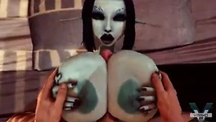 Sikme soria'nın büyük jiggly göğüsleri ve ağzına boşalmak 3d