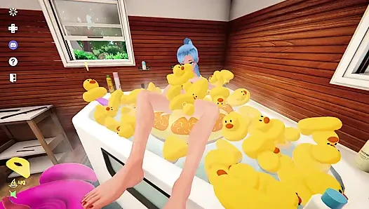 My Busty Hot Roommate Taking a Shower - My Bath Tub Companion - Gameplay