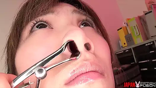 Ryo Kitakata Nose Has No Idea What's Coming: Clamp, Spreader, Tongue... and the Doctor Tsubaki Kato Addicted to the Smell