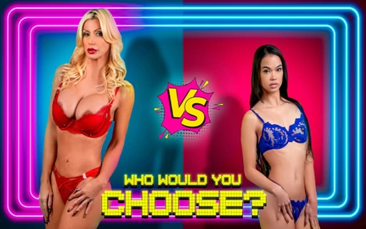 Büyük memeli Brittany Andrews ve Utangaç Angelina Moon şanslı bir yarak için sakso çekiyor