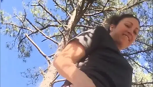 Horny Girl Outside Peeing & Orgasming in Pink Thong