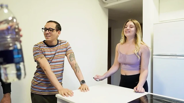 Двойной кримпай, две красотки после спортзала вчетвером с Keilabassi77 и Sara Latina