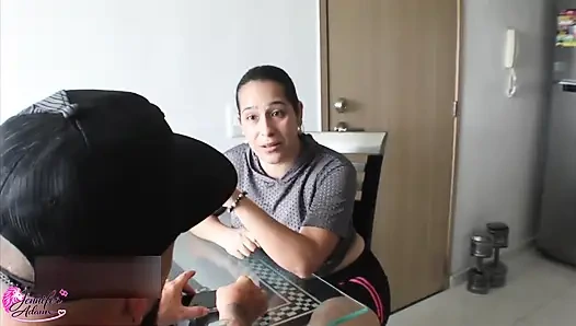 I get aroused by watching my stepsister doing squats and I ask her to have sex in secret if she doesn't want me to give away her secret