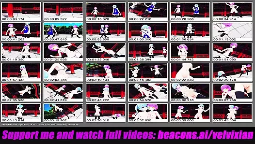 2 sevimli genç kız Çinli elbisesiyle dans ediyor (3 boyutlu hentai)