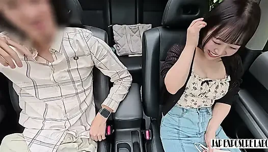 Megaton Boobs You Can See Even Through Her Clothes. Car Blowjob, Cum in Mouth, She Swallows It All!