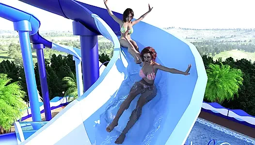 Reunion 18 John, May ve Khole'ın ıslak su parkını üçlü grup seks azdırıyor - bikini slipleri ve sıçramalar