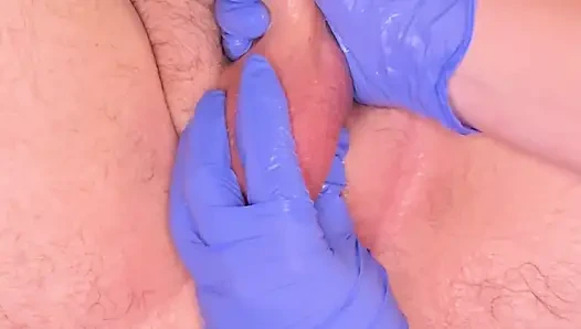 Lateks eldivenle mastürbasyon ve prostat masajı