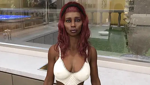 Büyükannenin evi: seksi zenci kadın kocasını televizyon izlerken aldatıyor bölüm 61