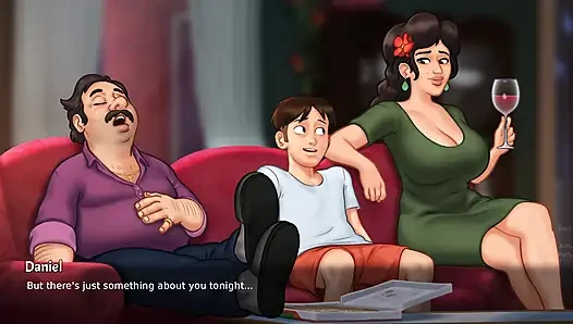 Yaz mevsimi efsanesi - güzel aldatan evli kadın kocasının yanında büyük bir yarakla seks yapıyor