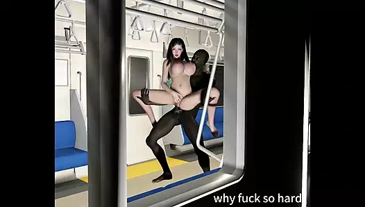 3D Cute Asian Slut Got Fucked so Hard by BBC in the Subway