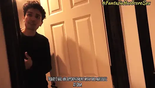 Masöz arkadaşımı alıp götürmek için ziyaret edeceğim ve sonunda yarağımı sikiyor