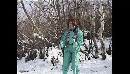 Wax play, licking, fingering with hairy pussy