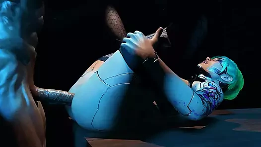 Sibernetik bir kızın götünü esnetiyor