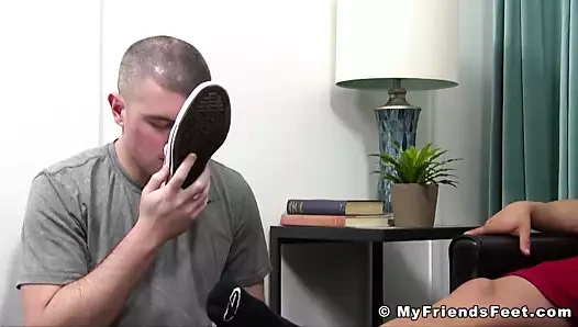 Çok güzel sporcu hıristiyan ayak emdi ile toplam özveri