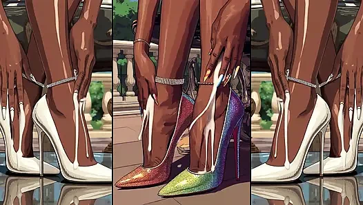 Yüksek topuklu ayakkabılar alle sitelerinden boşalıyor ateşli anime kızları tarafından yalanacak