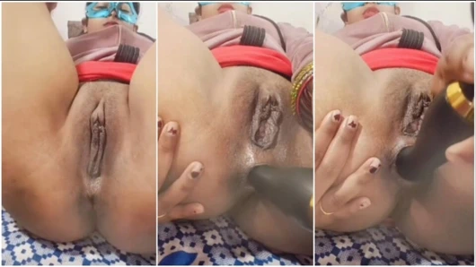 Masturbation by inserting 12 inch dildo in ass Desi Bhabhi Hindi Audio