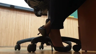 Yorgun külotlu çorap öğretmen ayakkabı oyunu yüksek topuklu