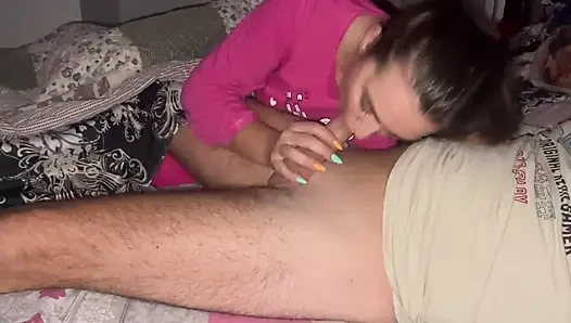 Morning Blowjob and Deepthroat with My Hot Wife