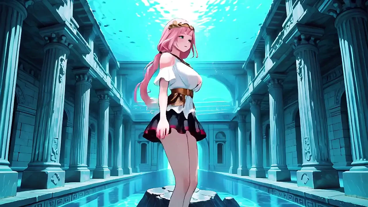 Pink Hair Maid Fantasy From Ethereal Underwater Temple to Private Bedroom, Graceful Stance to Lazy Kneel