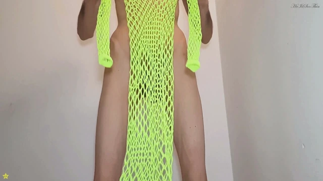 Fishnet Green Dress and a bit of Fingering
