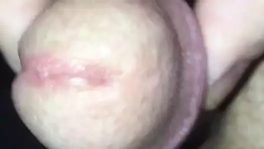 Cumming, front view in jeans