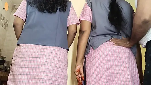 School sisters threesome fucking