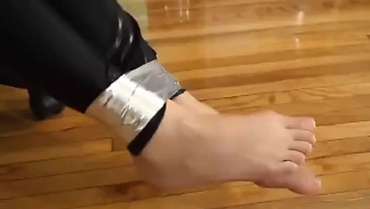 bağlı ve esnemeler drooling deri tozluk hottie