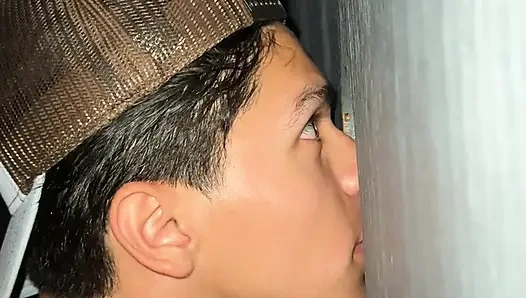 Big raw cock barebacks and breeds me deep in the glory hole booth