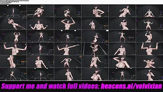 Siyah çoraplı seksi çıplak dans (3 boyutlu hentai)