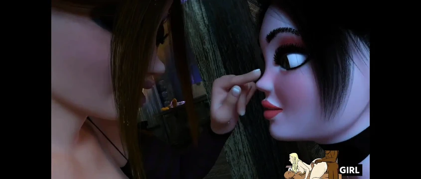 Lezbiyen, transeksüel cadı iki kız kızı sikiyor