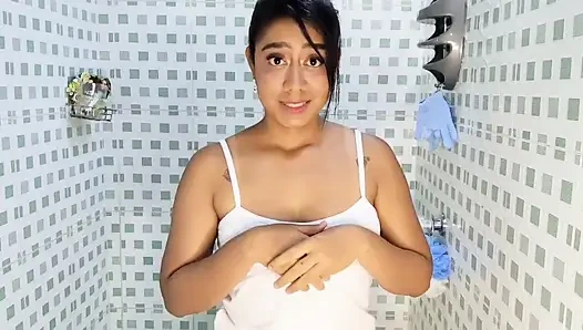 My stepbrother caught me masturbating in the bathroom.