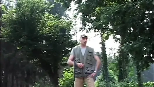 Fantastic MILF with Hairy Pussy Ass Fucked and Cummed on Asshole and Mouth by Two Huge Vintage Cocks