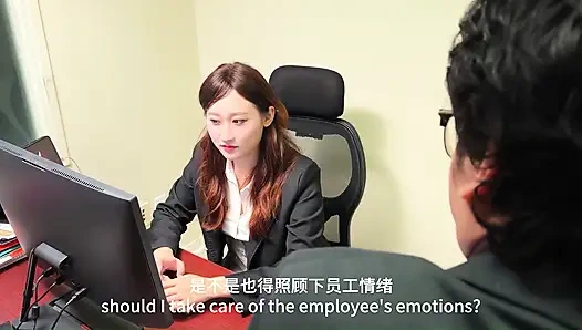 Asyalı ofis kızı aldatan patron ofiste patlıyor