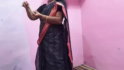 Güzel bir Tamil teyze attırılmış prezervatifimi buldu ve benimle ateşli seks yapıyor