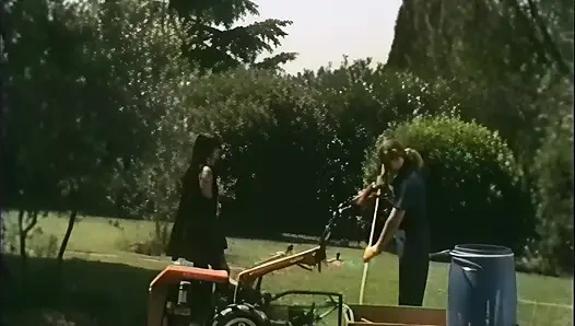 Klasik sikiciler için açık havada üçlü seks