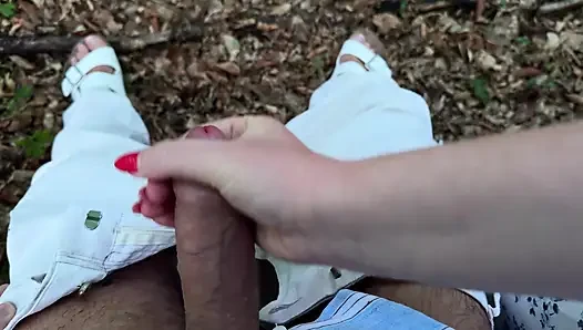Almost Caught: Public Lake Fuck, Handjob & Outdoor Piss