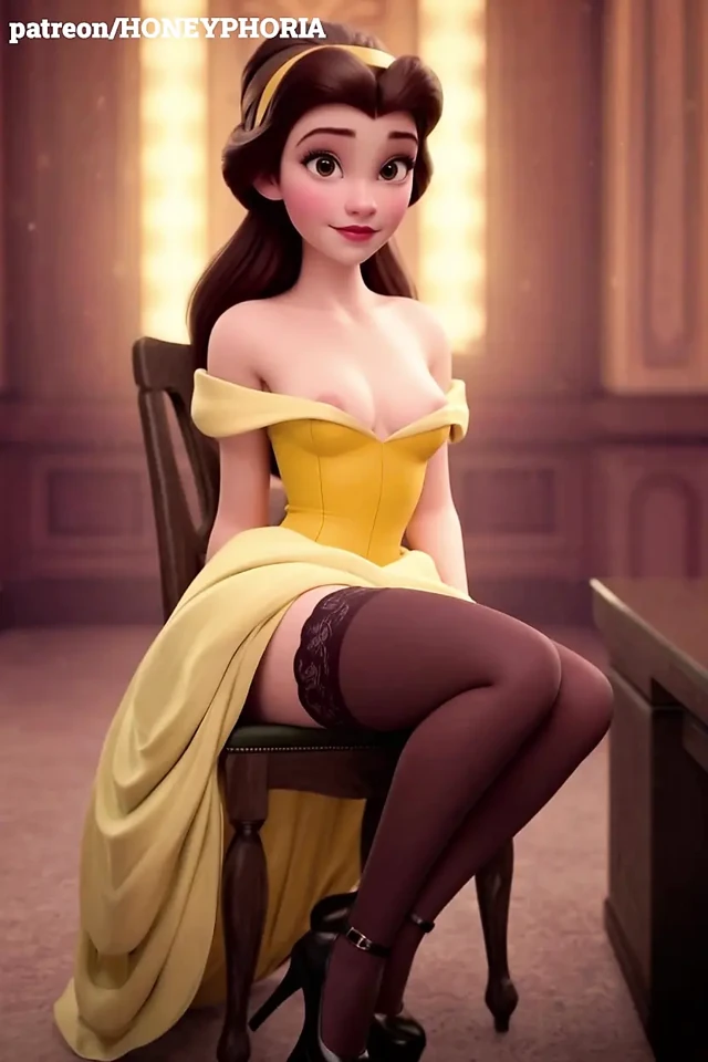 Güzel kız Belle ve canavar 3 boyutlu çizgi film animasyonu