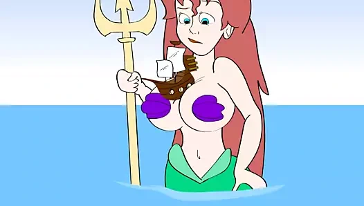 Ariel bir trident kullanıyor