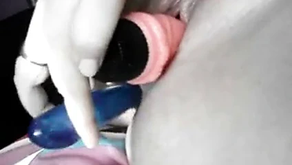 vibrator in my pussy and dildo in my asshole