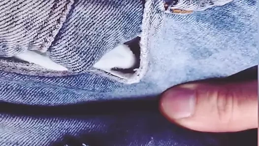 quick cum into G-Star Jeans