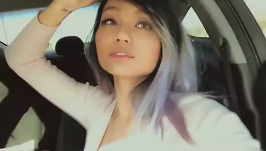 Asyalı kızlar arabada öpüşme